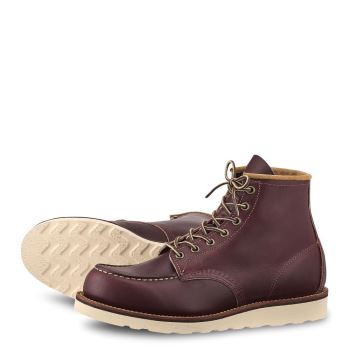 Red Wing Classic Moc 6-Inch Boot in Oxblood Mesa Leather Mens Heritage Boots Dark Brown - Style 8856